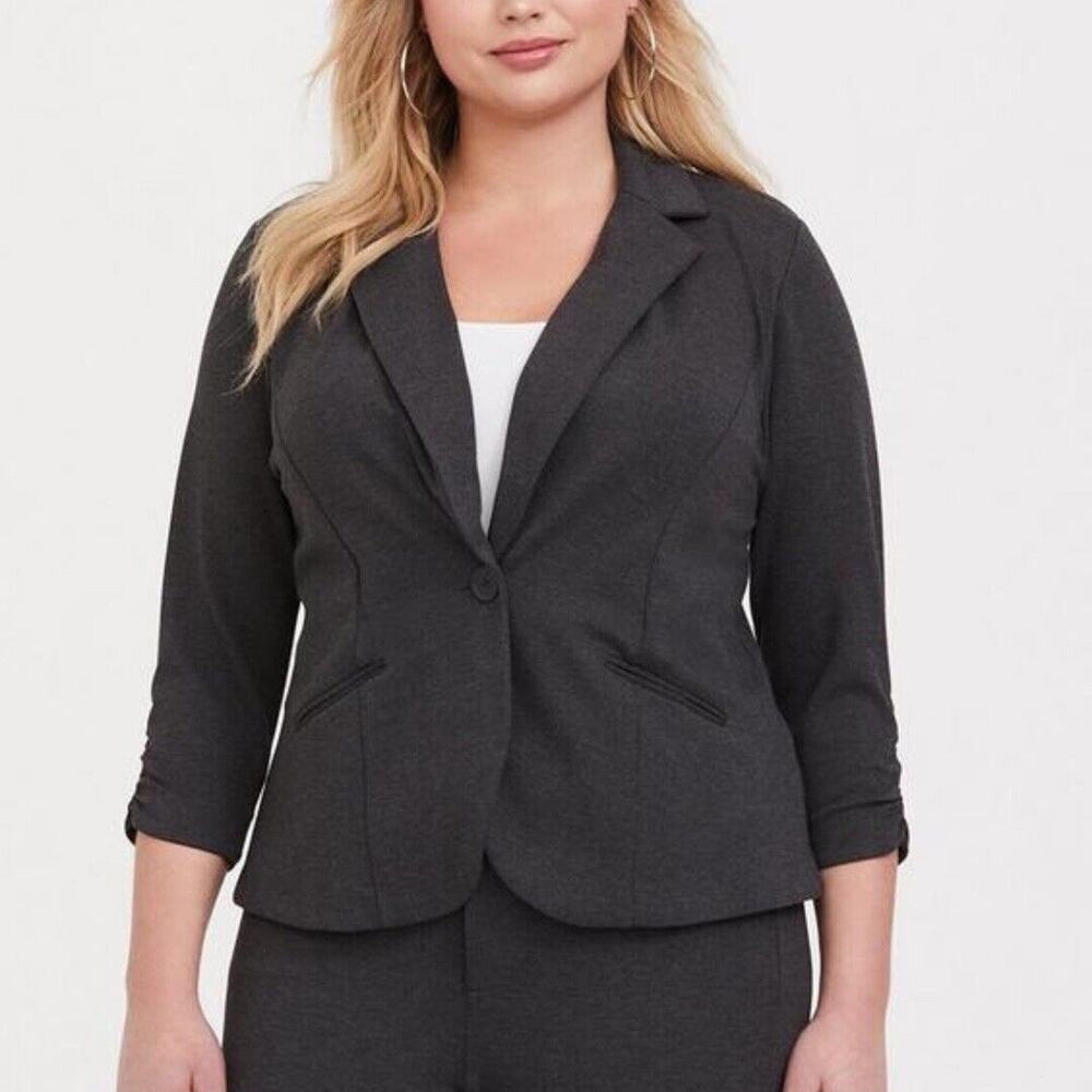 Torrid Studio Ponte Tailored Fit Blazer Plus Size 2 2X